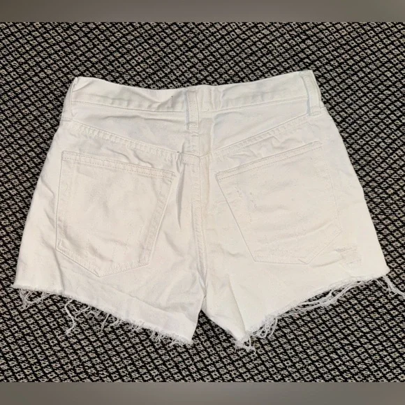 Free People Sophia Distressed Vintage Denim Cutoff Shorts - White - size 25 - Picture 5 of 12